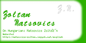 zoltan matsovics business card